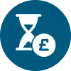 Hour glass with pound icon